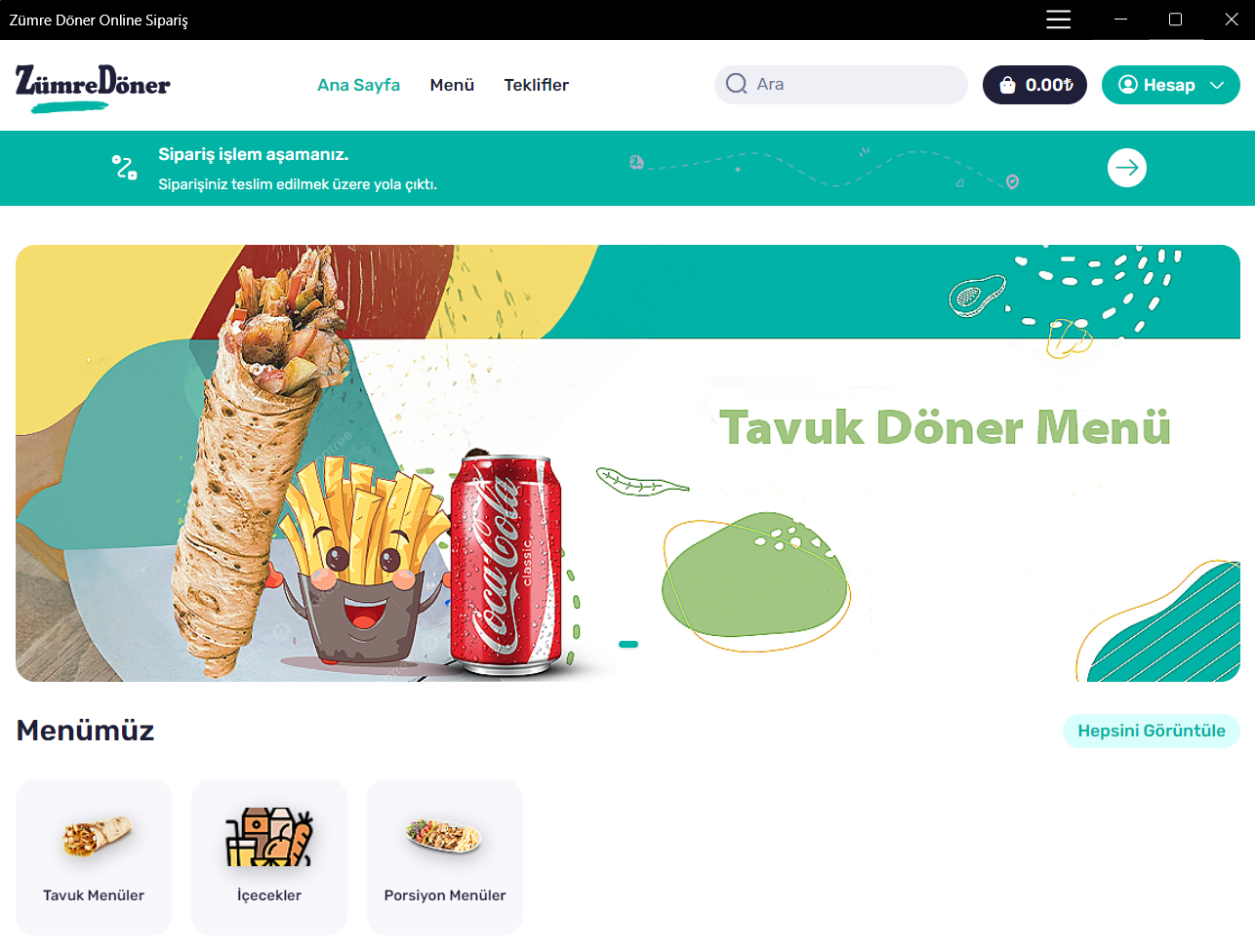 Online Sipariş Ve Adisyon